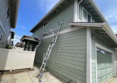 BEFORE - exterior painting of green house in Hawaii by Mckeague Drywall