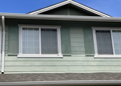 BEFORE - exterior painting of green house in Hawaii by Mckeague Drywall with old faded paint