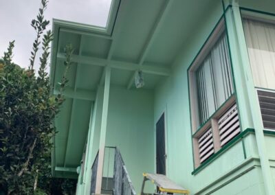 Hawaii house exterior painted green by Mckeague Drywall